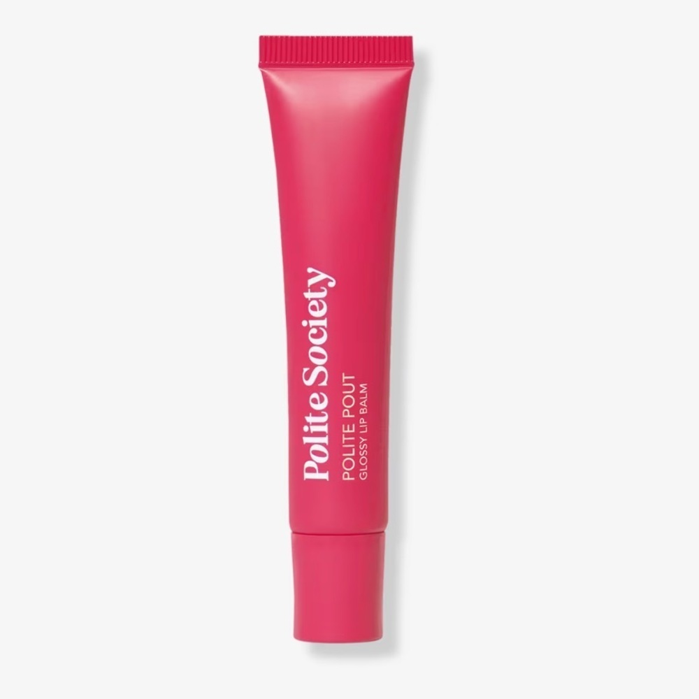 NWT Polite Society Polite Pout Glossy Lip Balm - Strawberry Glaze